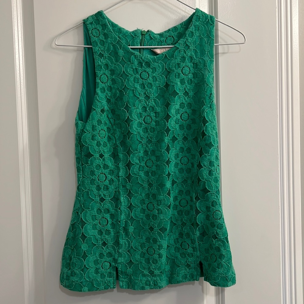 Banana Republic Green Floral Lace Tank 8